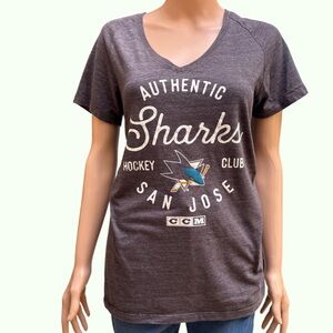 CCM Dark Gray San Jose Sharks V-Neck T-Shirt XL (3 for $12 item)